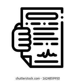 Courier Agreement Icon Vector. Outline Courier Agreement Sign. Isolated Contour Symbol Illustration