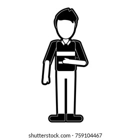 Courier avatar full body icon vector illustration graphic design