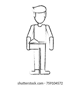 Courier avatar full body icon vector illustration graphic design