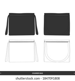 Courier Bag Black and White, Template and Mockup Design for Commercial Use