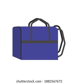Courier bag, cloth refrigerator for food delivery, box for courier delivery of food and items vector illustration
