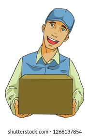courier with box