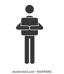 courier box deliver ,isolated flat icon design