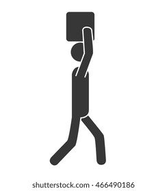 courier box deliver ,isolated flat icon design
