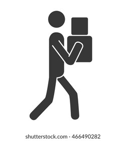 courier box deliver ,isolated flat icon design