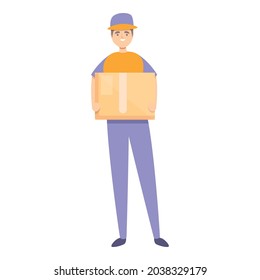Courier box icon cartoon vector. Delivery service. Parcel transport