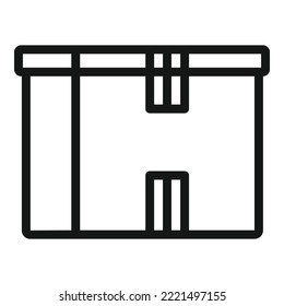 Courier box icon outline vector. Delivery package. Gift parcel