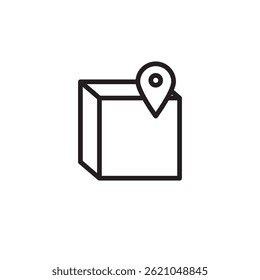courier box location icon editable outline stroke vector eps