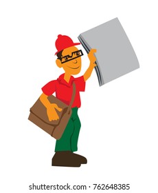 courier boy illustration