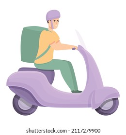 Courier Cap Symbol-Cartoon-Vektorgrafik. Scooter-Lieferung. Menschenfutter