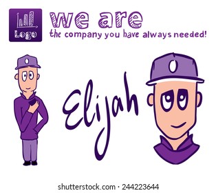Courier, carrier vector character, driver or worker, violet