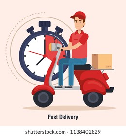 courier character delivery service icon