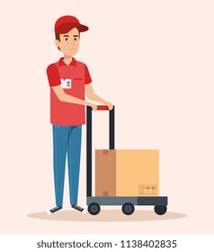courier character delivery service icon