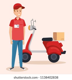 courier character delivery service icon