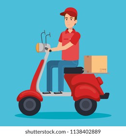 courier character delivery service icon