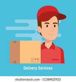 courier character delivery service icon