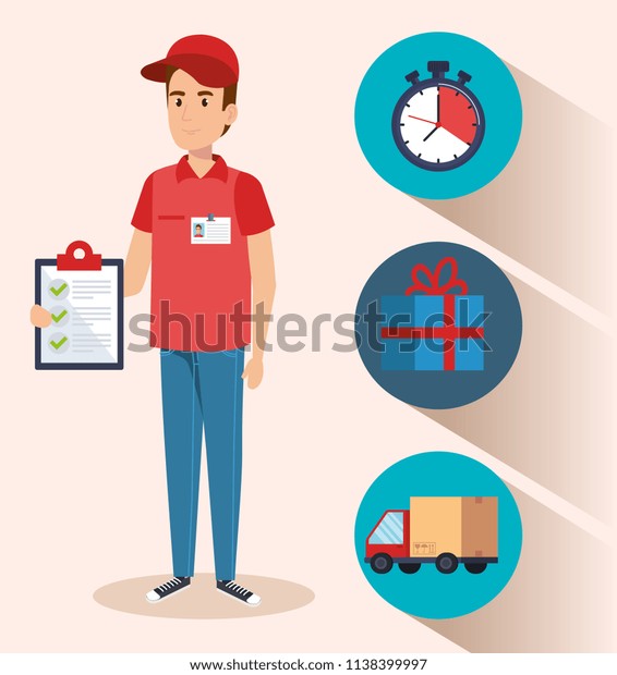 courier character\
delivery service icon