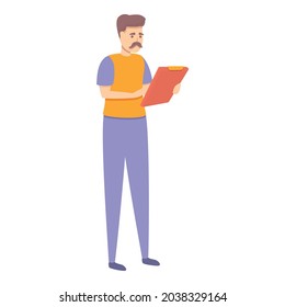 Courier checklist icon cartoon vector. Delivery service. Parcel shipment
