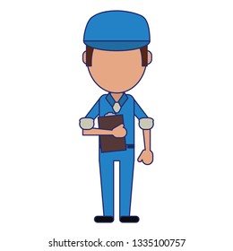 courier with clipboard professional worker avatar