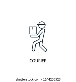 courier concept line icon. Simple element illustration. courier concept outline symbol design from Delivery set. Can be used for web and mobile UI/UX