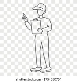Courier  concept on transparency background. Creative idea design. Flat vector illustration for template, brochure or presentation.