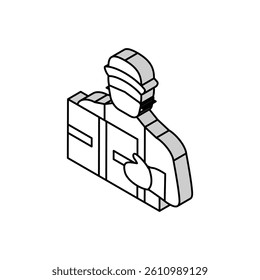 courier contactless isometric icon vector. courier contactless sign. isolated symbol illustration