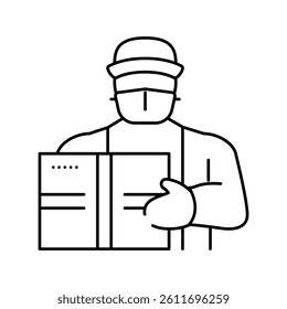 courier contactless line icon vector. courier contactless sign. isolated contour symbol black illustration