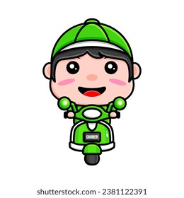 courier cute character with line art illustration