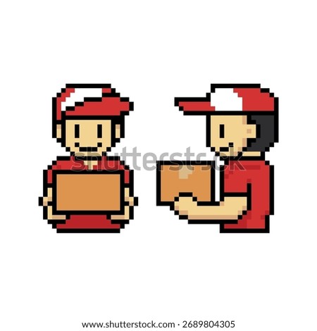COURIER DELIVER PACKAGE PIXEL ART