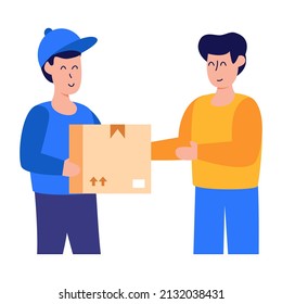 Courier delivered flat style icon is editable 

