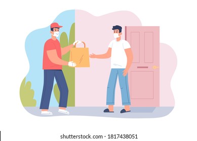 The courier deliveries order to the client