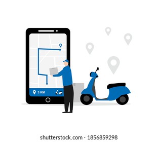 A the courier delivering a package design