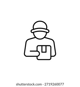 Courier Delivering Package Icon Service Man