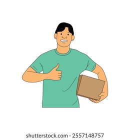 a courier is delivering a package, suitable for your various needs