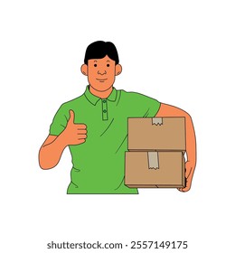 a courier is delivering a package, suitable for your various needs