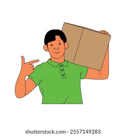 a courier is delivering a package, suitable for your various needs