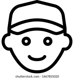 Courier delivery agent face with cap on top