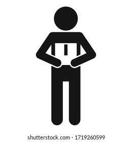Courier delivery box icon. Simple illustration of courier delivery box vector icon for web design isolated on white background