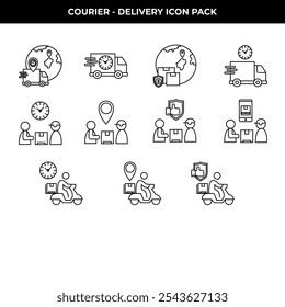 Courier, delivery, express icon pack, design vector symbol illustration.