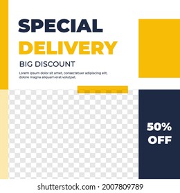 Courier Delivery feed design social media post template