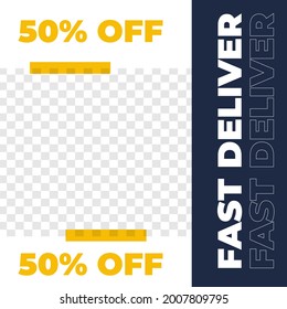 Courier Delivery feed design social media post template