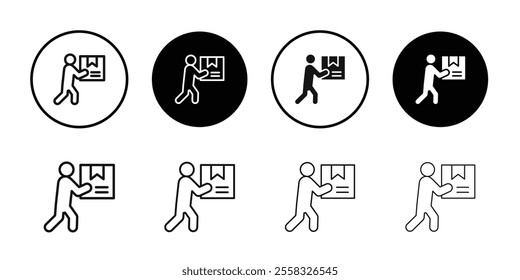 courier delivery icon logo sign set vector outline