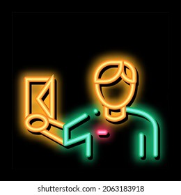 Courier Delivery Letter neon light sign vector. Glowing bright icon Courier Delivery Letter sign. transparent symbol illustration