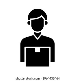 Courier, delivery, man icon vector image. Can also be used for Delivery and logistics. Suitable for use on web apps, mobile apps and print media.