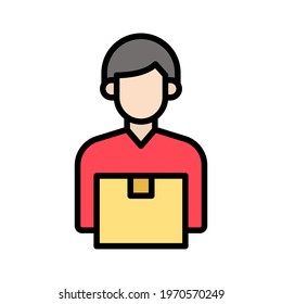 Courier, delivery, man icon vector image. Can also be used for Delivery and logistics. Suitable for use on web apps, mobile apps and print media.