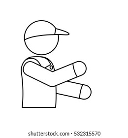 Courier delivery man icon vector illustration graphic design