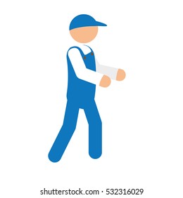 Courier delivery man icon vector illustration graphic design