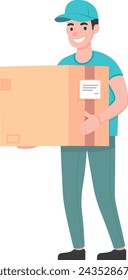 courier delivery man no background