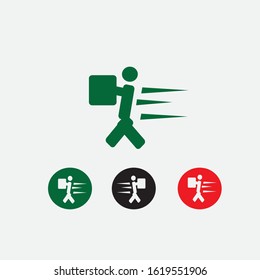 Courier Or Delivery Man Vector Illustration. 