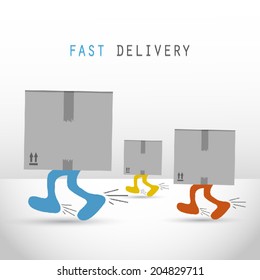 Courier delivery men boxes